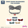 10 Pack Criss Cross Knotted Plaid Elastic Headbands for Women Hair Accessories, 5 Colors