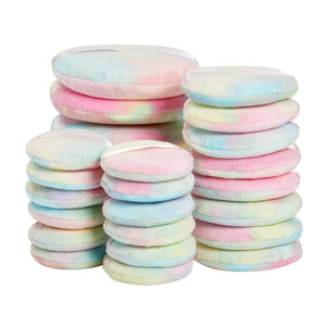 24 Pack Tie-Dye Makeup Powder Puffs for Loose and Pressed Powder, Extra Large, Large, Small (3 Sizes)