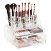 Clear Makeup Organizer with Storage Drawers for Brushes, Lipstick and Vanity (9.4 x 5.9 x 6.8 in)