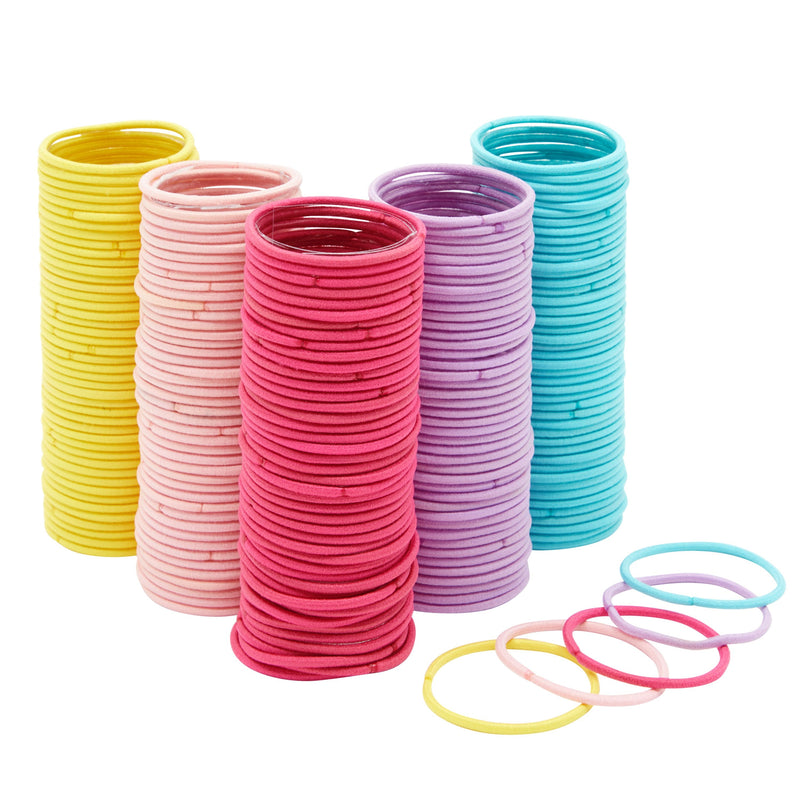 240-Pack Elastic Hair Ties, Stretchable No Metal Hairband Ponytail Holders for Men, Women, and Girls, Durable Hair Styling Accessories for Home, Beauty Salon, and Barber Shop (Vibrant Colors)