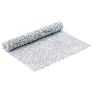Small Silver Glitter Nail Mat for Pictures, Manicure Hand Rest (15.8 x 9.5 In)