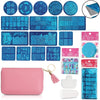 18 Piece Nail Stamper Kit with Stamps, Plates & Stencils, Manicure Nail Art Stamping Tools with Pink Storage Case