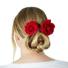 12 Pack Large Red Rose Flower Hair Clips for Women and Girls (4 In)