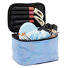 2 Pack Holographic Makeup Bag, Travel Cosmetic Storage Case (Pink and Blue, 8 x 5.5 x 5 In)