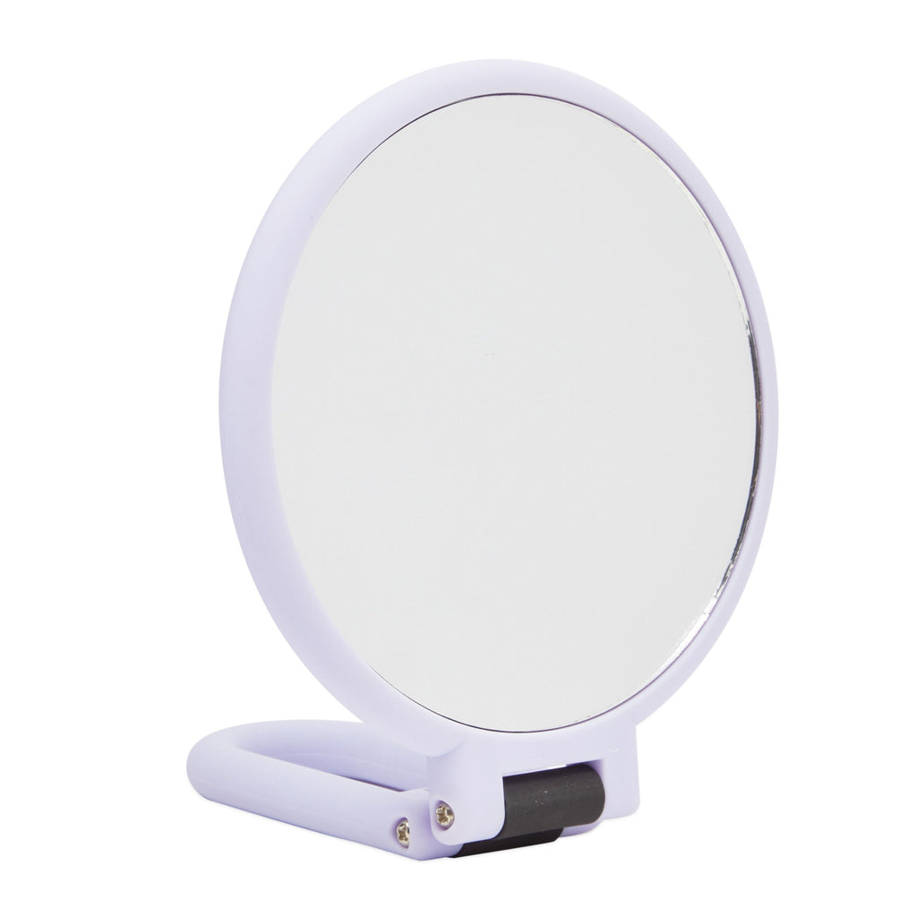 Purple Hand Held Magnifying Mirror for Makeup, 1/10x Magnification (9.5 x 5.3 In)