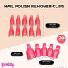 20 Pcs Acrylic Gel Nail Polish Remover Clips, Soak Off Cleaner Caps for Manicure Pedicure Salon, Pink