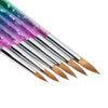 Thin Brushes for Nail Art, Rainbow Glitter Manicure Brush Set (6 Sizes, 6 Pieces)