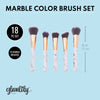Marble Makeup Brushes Set with 15 Pieces Brush, 2 Powder Puff and Cosmetic Travel Pouch