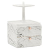 Marble Jewelry Display Tray and Makeup Organizer with Drawer for Vanity (7.3 x 7.7 x 13 in)