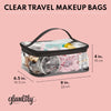 Clear Cosmetic Toiletry Bags for Travel, Makeup Storage, (Medium & Large, 4 Pack)