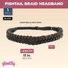 Fishtail Braid Headbands for Women, Black Synthetic Hair Extensions (2 Pieces)
