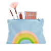 12 Pack Rainbow Pastel Canvas Makeup Bags for Women with Zipper, 4 Colors and 6 Designs (8 x 6 In)