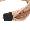 Woven Knotted Headbands for Women with Faux Leather Accents (4 Colors, 4 Pack)