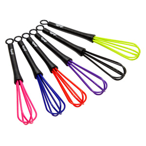 18 Pack Mini Silicone Whisks for Hair Dye with Clear Storage Container (6 Assorted Colors)