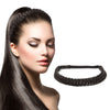 Fishtail Braid Headbands for Women, Black Synthetic Hair Extensions (2 Pieces)