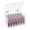 Large Clear Acrylic Lipstick Organizer and Lip Gloss Holder with 35 Compartments and Lid (7.8 x 5.8 x 4.4 In)