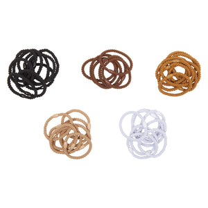 Set of 40 Braided Hair Ties for Thick Hair, No damage Ponytail Holder for Women and Girls, Elastic Styling Accessories, 5 Neutral Colors
