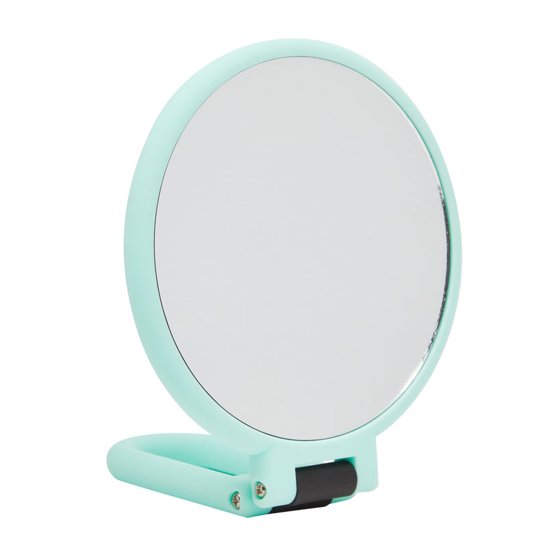 Small Green Handheld 10x Magnifying Mirror for Makeup, Travel (9.5x5.3 in)