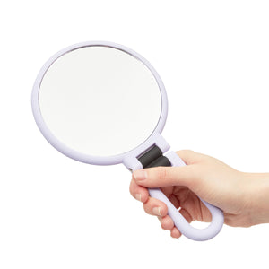 Purple Hand Held Magnifying Mirror for Makeup, 1/10x Magnification (9.5 x 5.3 In)