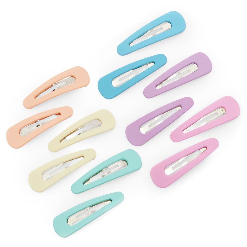 Large Snap Hair Clips for Women and Girls, 6 Pastel Colors (2.4 Inches, 12 Pack)