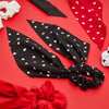 6 Pcs Bow Hair Scarf Scrunchies with Tails for Girls, Women, Elastic Hair Ties Bands, Ponytail Holder Styling Accessories Pack