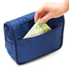 Navy Blue Hanging Toiletry Travel Bag for Bathroom Supplies (9.5 x 7.5 x 3.7 In)