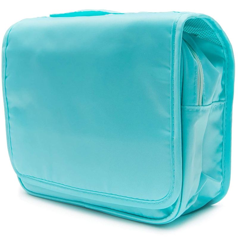Green Hanging Toiletry Travel Bag for Bathroom Supplies (9.5 x 7.5 x 3.7 In)