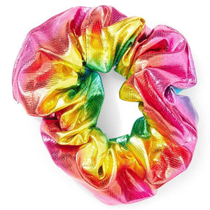 Pastel Tie Dye Scrunchies, Shiny Fabric Hair Band (4 In, 16 Pack)
