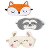 Animal Sleep Eye Mask Set for Kids with Sloth, Llama, and Fox (7.5 x H 5.5 In, 3 Pack)