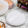 Soft Velour Large Powder Puff for Makeup Supplies (4.5 In, White, 4 Pack)