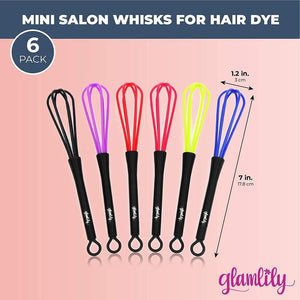 Mini Whisks for Hair Dye Color Mixing (7 x 1.2 In, 6-Pack)