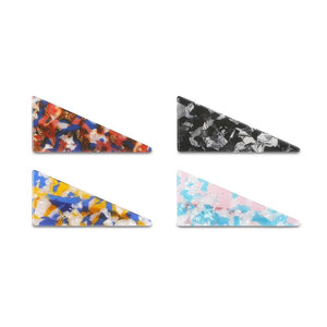 Geometric Hair Clips for Women, Acrylic Marble (12 Pack)