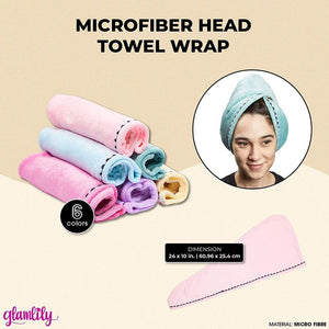 Microfiber Hair Drying Towel Wrap, Hair Wrap Caps in 6 Colors (6 Pack)