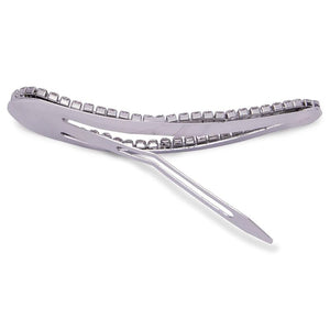 Rhinestone Hair Pins for Women, Silver Clips Accessories (8 Pack)