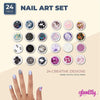 Nail Art Set with Pearl Stones, Flakes, Holographic Foils, Tinsel (24 Styles)