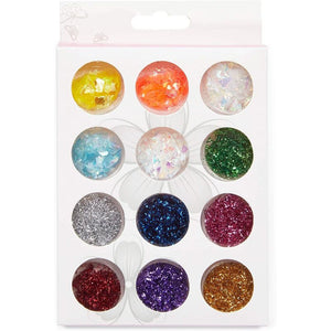 Nail Art Foil Flakes for Women's Manicure (Assorted Colors, 24 Pack)