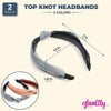 Top Knot Fashion Headbands, Zipper Design (Blue and Peach, 2 Pack)