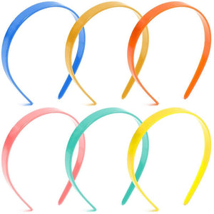 Plastic Headbands for Women, Bright Assorted Colors (Resin, 6 Pack)