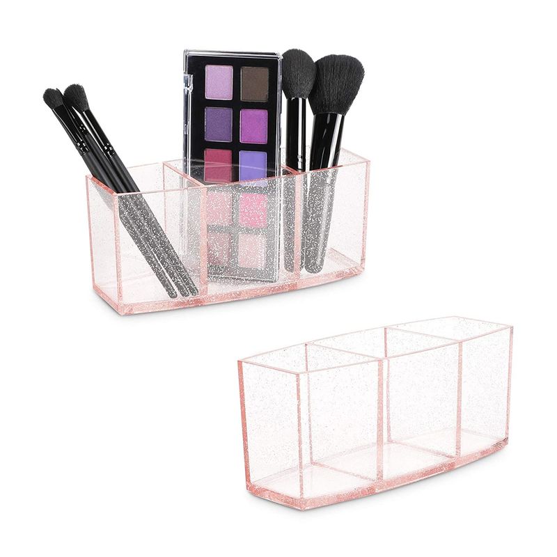 Minimalist Makeup Brush Holder - Acrylic - Black - Beige - ApolloBox