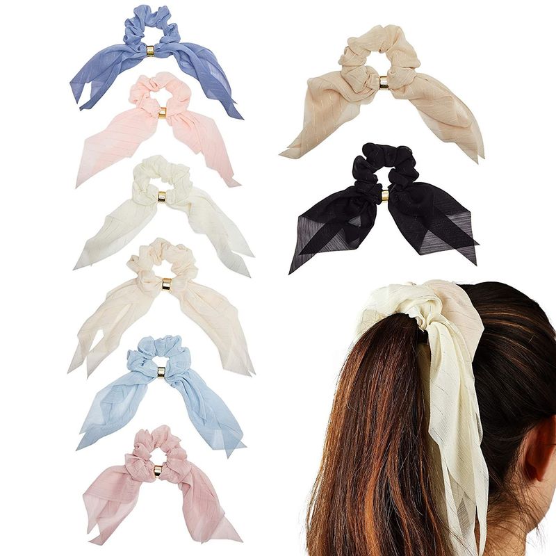 Satin Hair Scarf Scrunchies for Women and Girls (8 Colors, 8 Pack)