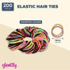 No Metal Elastic Hair Ties Ponytail Holders for Women, 14 Colors (200 Pack)