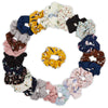 Flower Hair Scrunchies for Women (2.5 Inches, 24 Pack)