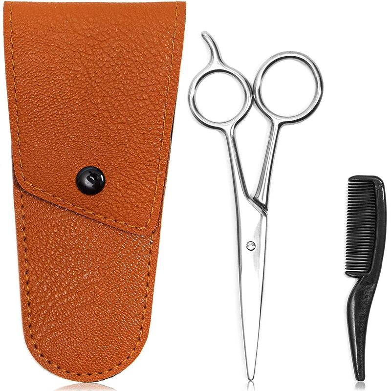 Mustache Scissors and Comb Set for Men (3 Pieces)