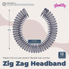 90s Zig Zag Circle Headbands with Teeth for Women's Hair (3 Colors, 12 Pack)