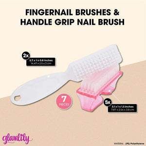 Fingernail Brushes for Cleaning, Handle Grip Nail Brush (2 Sizes, 7 Pieces)