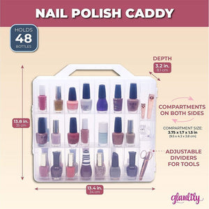 Nail Polish Caddy Holder for 48 Bottles (13.78 x 13.39 x 3.15 In)