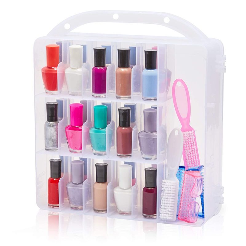 Glamlily Clear Nail Polish Organizer Case, Storage Holder for 30 Bottles  and Tools (11.8 x 11.2 x 3.15 In) - ShopStyle