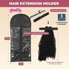 Hair Extension Set with 3 Holders and 3 Storage Bags (Black, 3 Pack, 6 Pieces)