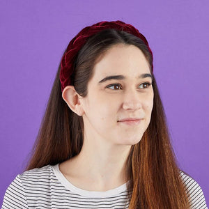 Velvet Headbands for Women, Padded Braid Hair Accessories (4 Colors, 4 Pack)