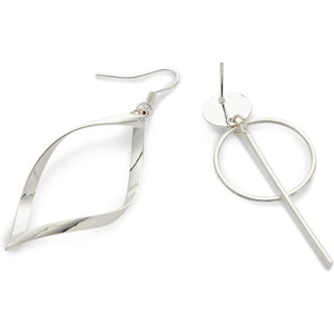 Dangle Earrings Set for Woman, Bohemian Jewelry (Silver, 12 Pairs)